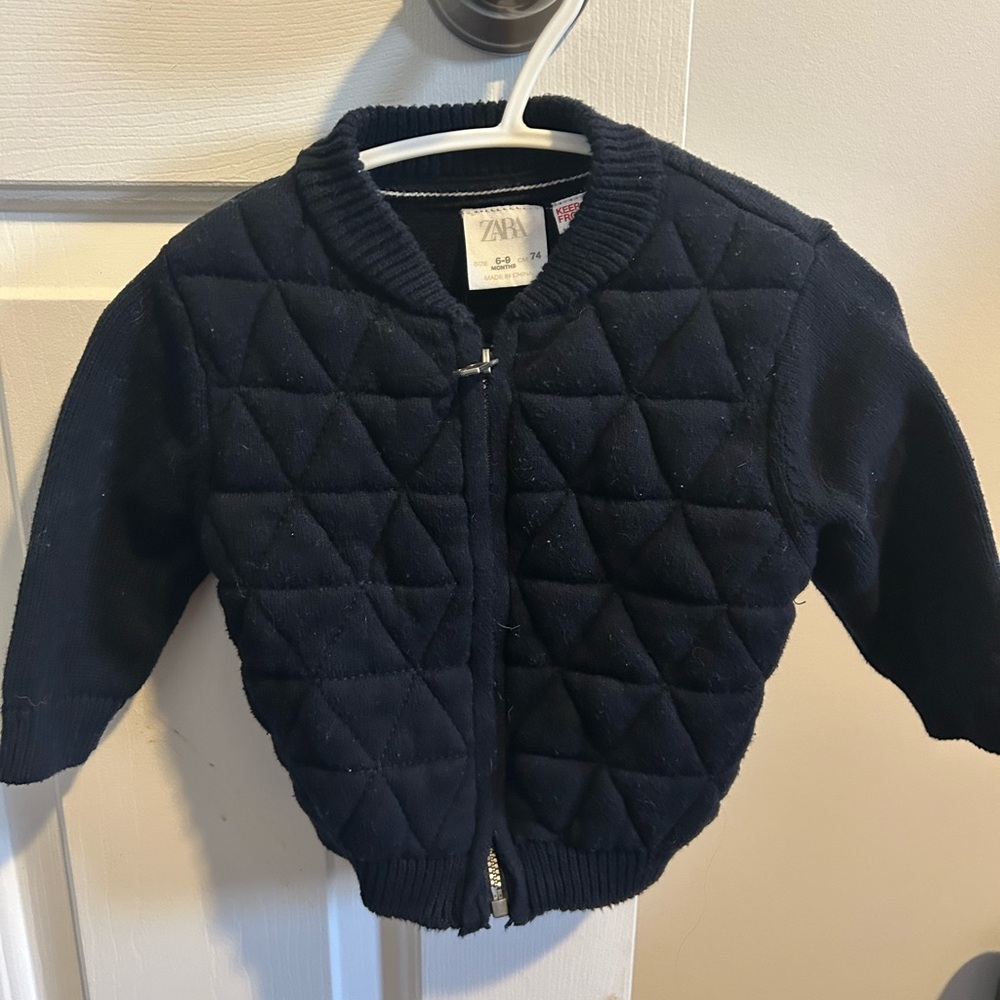 Zara 6-9m Kids Navy Quilted Jacket